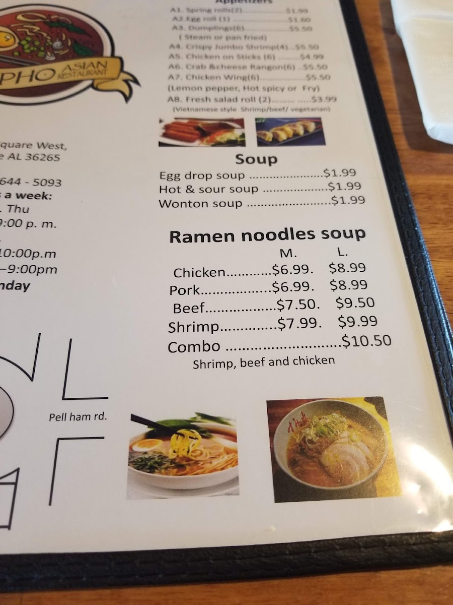 Menu Kt Pho Asian Restaurant - Jacksonville, Al-6